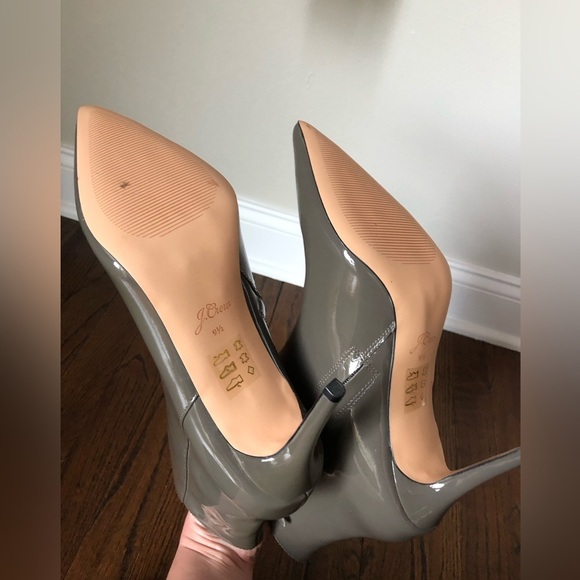 *NEW* J. Crew Women’s 9.5 Stevie Pointed Toe Ankle Boots in Gray Shiny Leather - Picture 6 of 12